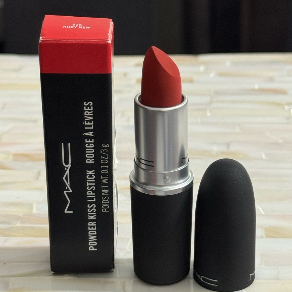 MAC Cosmetics Powder Kiss Lipstick in Shade 935 Ruby New